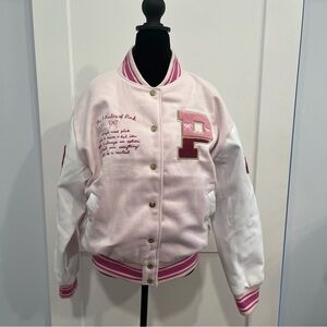 Victoria’s Secret VS PINK x LoveShackFancy Boyfriend Varsity Jacket M Medium NWT